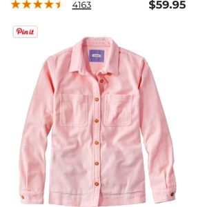 LL Bean Soft Pink Durable Corduroy Shirt ( M-Tall )